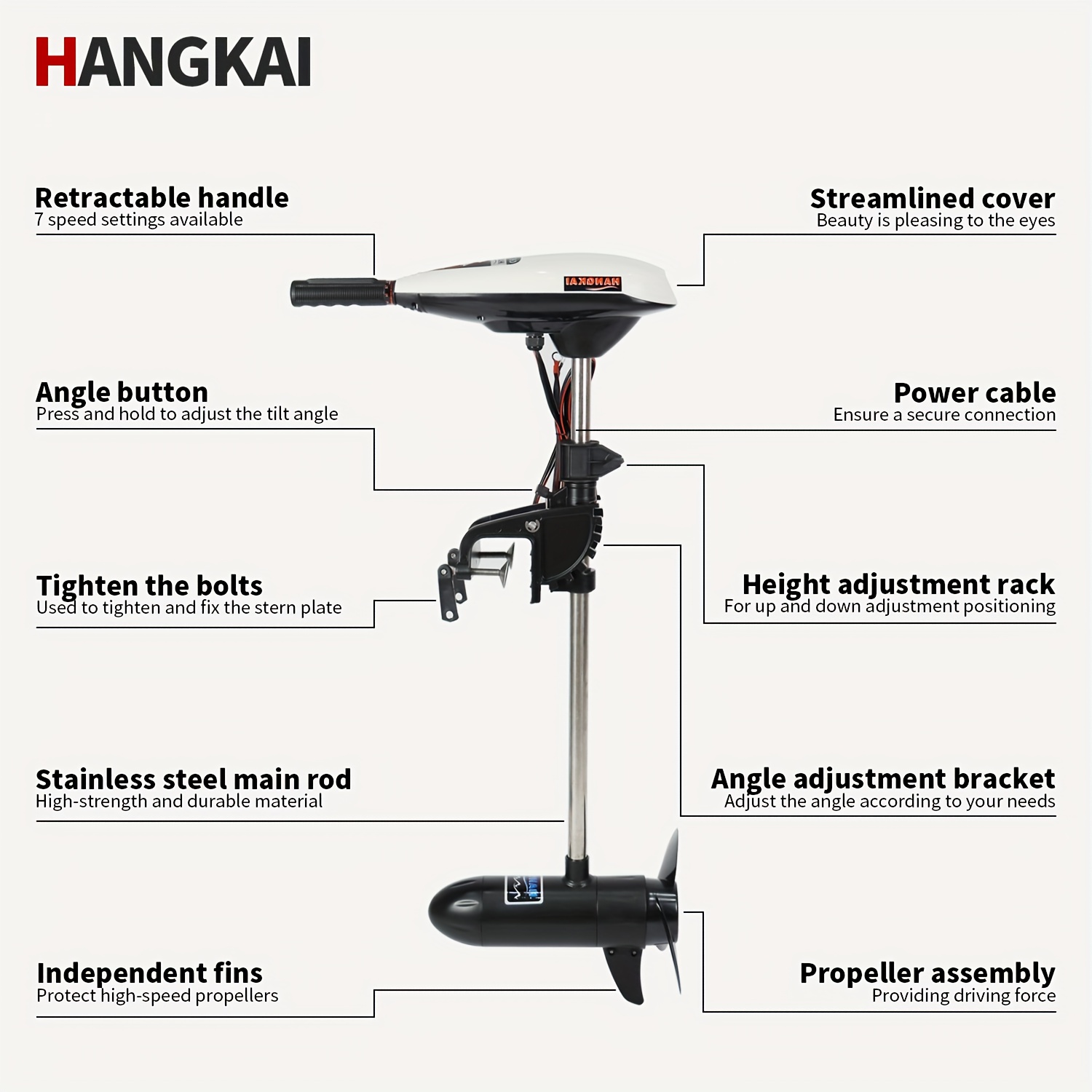 KOETSU HANGKAI 55/65 LBS Thrus - đánh giá và giá Fishing Boat Outboard Motor
