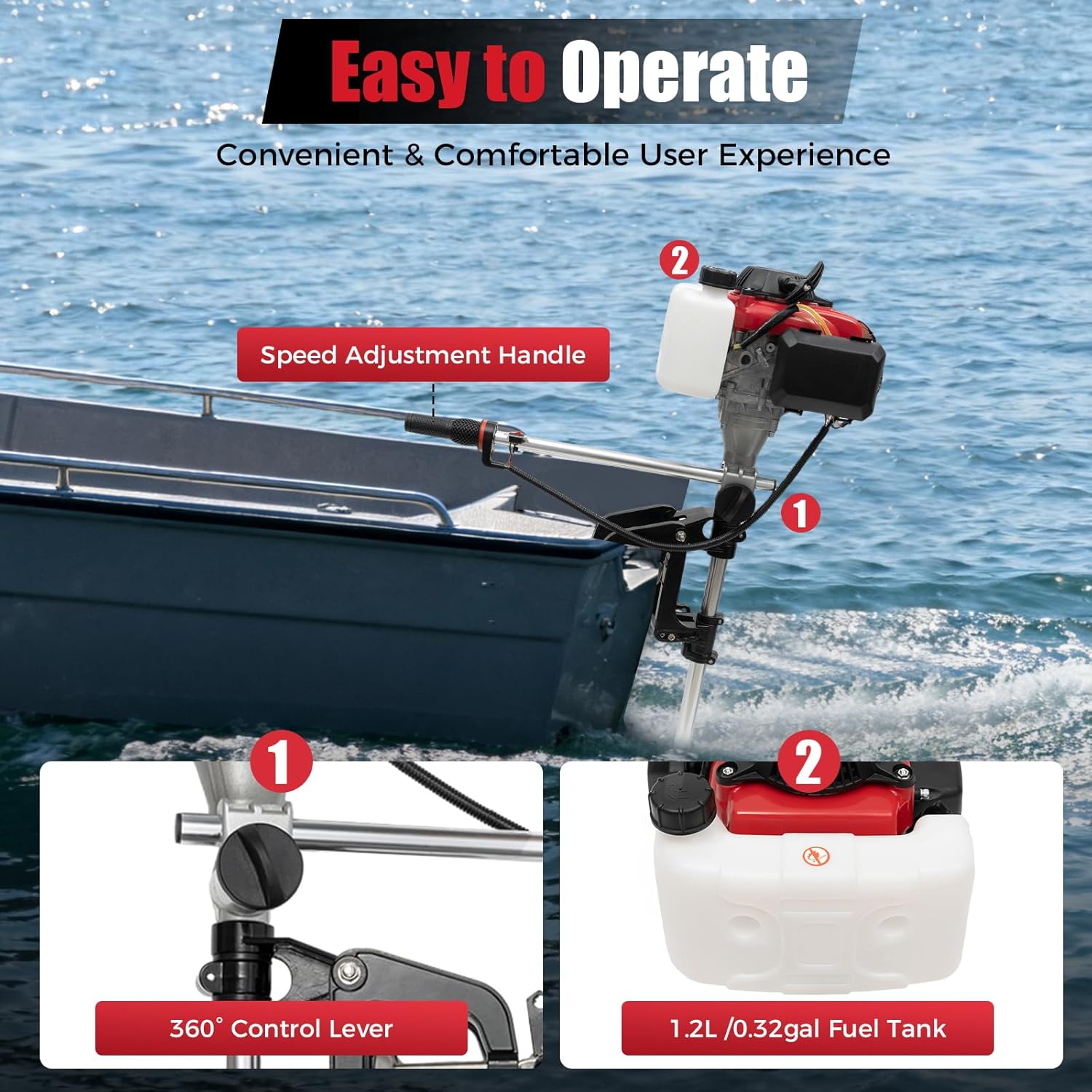 4HP Outboard Motor, 4 Stroke 5 - đánh giá và giá Fishing Boat Outboard Motor
